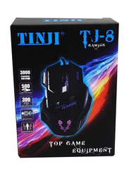Tinji TJ-8 USB Optical Gaming Mouse, Black