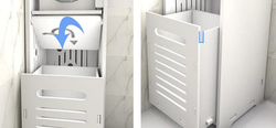 Wood Freestanding Corner Bathroom Cabinet Organizer for Storage, White