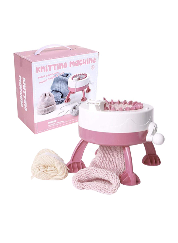 

Generic Knitting Machine for Weaving with 22 Needles, White/Pink