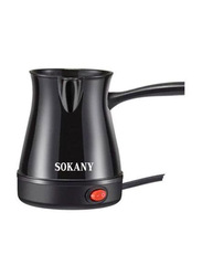 Sokany Electric Turkish Greek ABS and Stainless Steel Portable Coffee Maker, Black