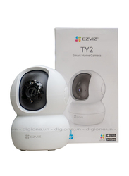 Ezviz TY2 Wireless Wi-Fi Smart Home Security Camera, 1080p, White/Black
