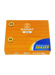 Sadaf 20-Piece Big Box Eraser Set, ST-24, White