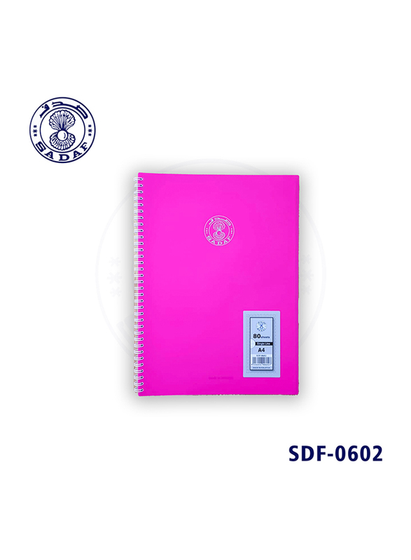 

Sadaf Wire-0 PP Single Line Notebook, 80 Sheets, A4 Size, Pink