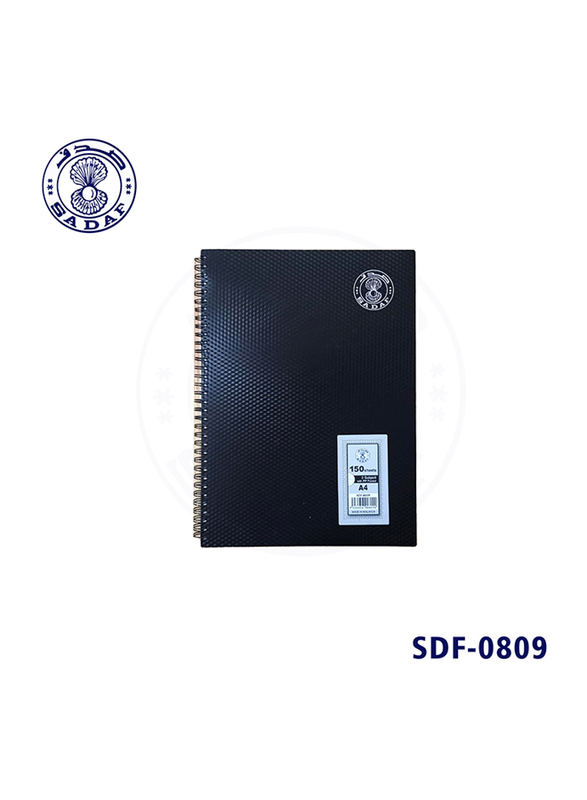 

Sadaf Wire-0 PP 3 Subject Notebook, 150 Sheets, A4 Size, Black