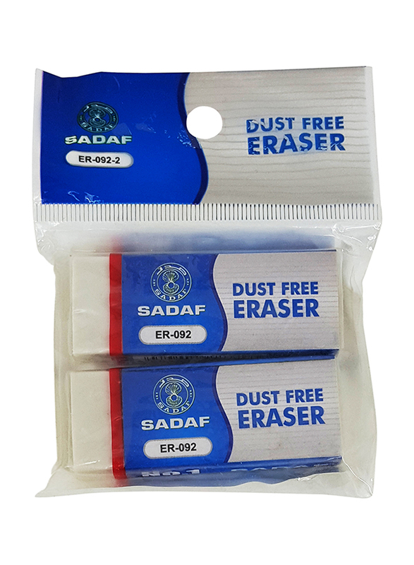 Sadaf 2-Piece Eraser Set, ER-092-2, White