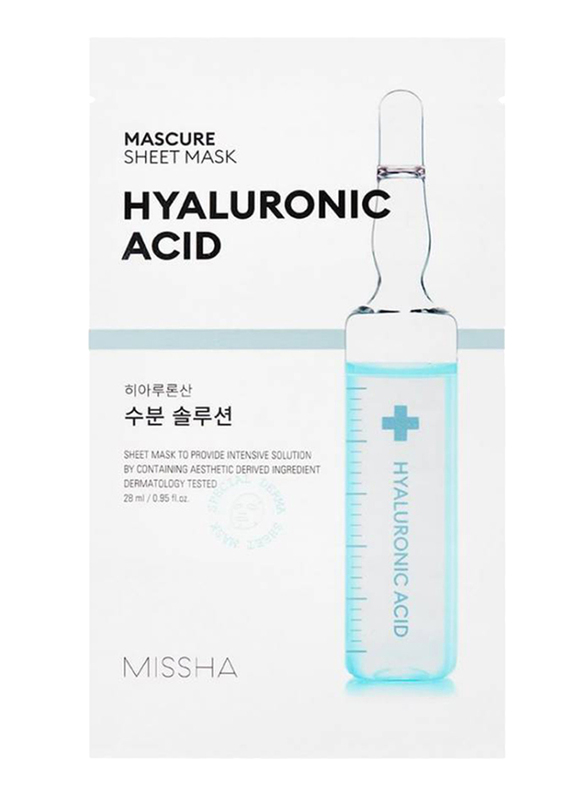 Missha Mascure Hydra Solution Sheet Mask, Hyaluronic Acid, 16gm