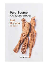 Missha Pure Source Cell Sheet Brightening Face Mask, Red Ginseng, 21gm