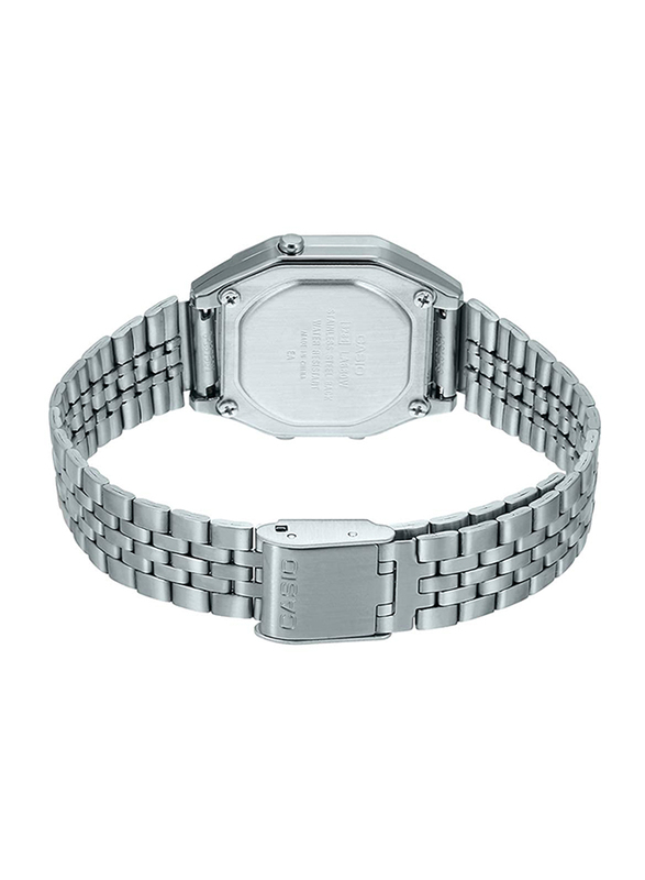 Casio Digital Watch for Women with Stainless Steel Band, Water Resistance, LA680WA-4CDF, Silver-Grey