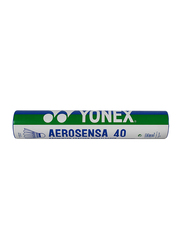 Yonex Aerosensa 40 Shuttlecock, 12 Pieces, White
