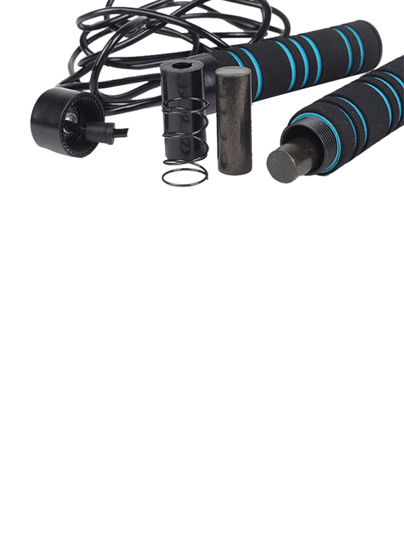 Winmax Weighted and Adjustable Jump Rope, WMF51647, 0.65kg, Black