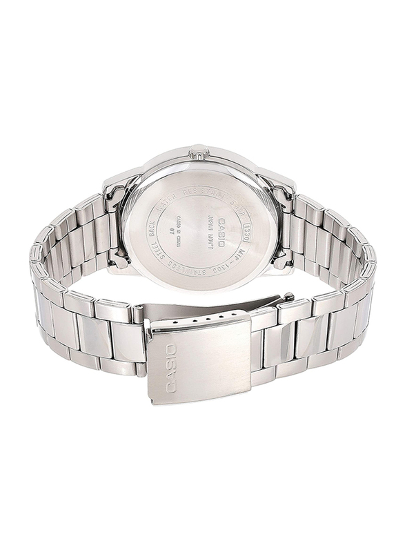 Casio Analog Quartz Watch for Men with Stainless Steel Band, Water Resistance, MTP-1303D-7AV, Silver-White