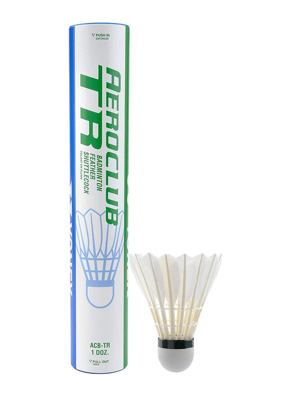 Yonex TR Aeroclub Feather Shuttlecock, Medium, White