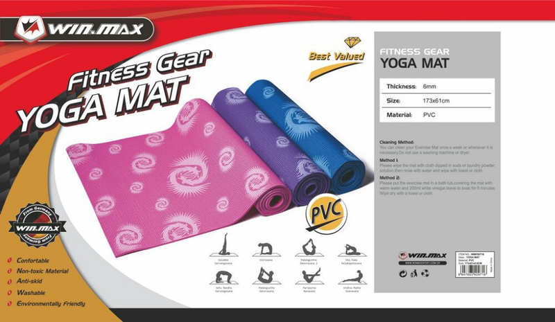 Winmax PVC Yoga Mat, WMF09716D, Blue