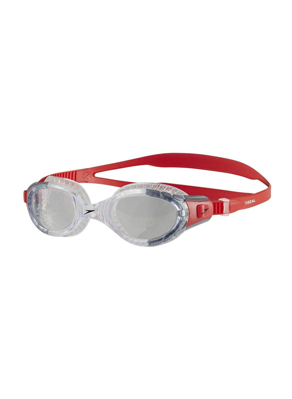 Speedo Futura Biofuse Flexiseal Swimming Goggle Unisex, Red/Clear