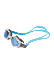 Speedo Futura Biofuse Flexiseal Mirror Swimming Goggles Unisex, 8-11316c110, Charcoal/Grey/Blue Mirror