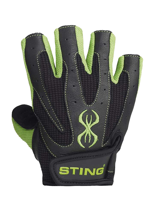 Sting Atomic Weight Lifting Gloves, Small, Green/Black