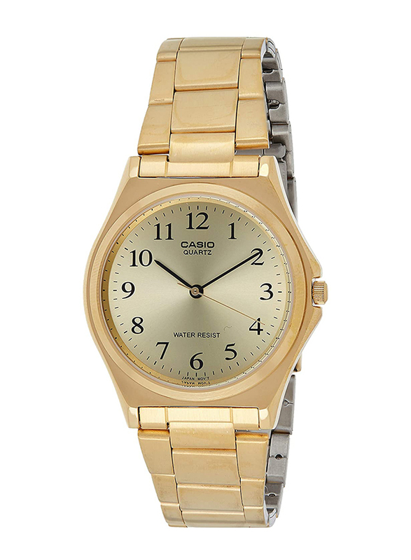 Casio Analog Quartz Watch for Women with Stainless Steel Band, Water Resistance, MTP-1130N-9BRDF, Gold-Gold