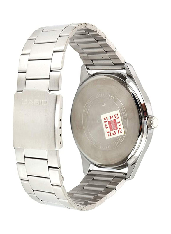 Casio Analog Watch for Men with Stainless Steel Band, Water Resistant, MTP-VX01D-7B, Silver-White