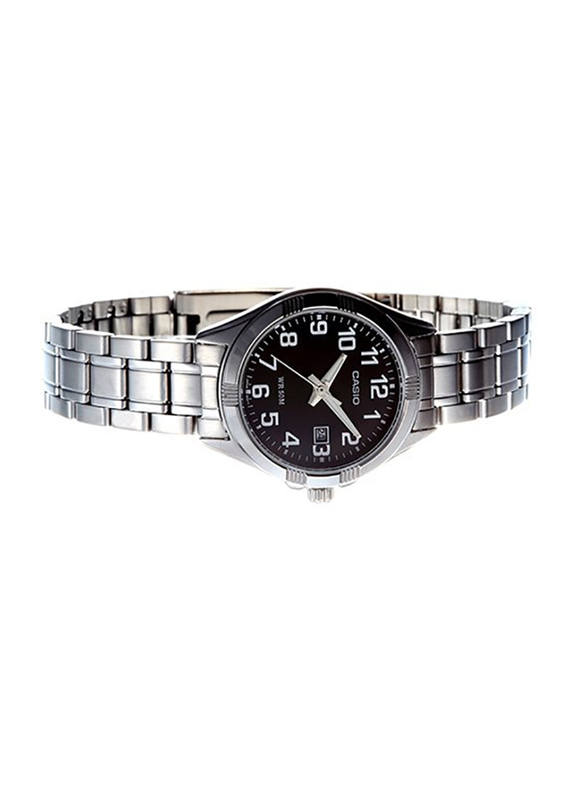 Casio Analog Watch for Women with Stainless Steel Band, Water Resistance, LTP-1308D-1BVDF, Silver-Black