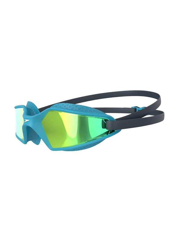 Speedo Hydropulse Mirror Junior Swimming Goggle, Navy/Blue Bay/Gold Yellow
