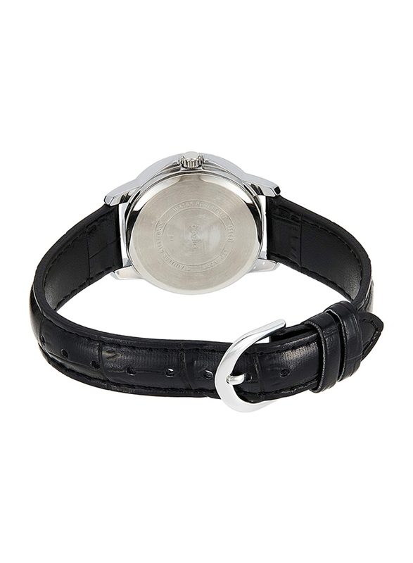 Casio Analog Watch for Women with Leather Band, Water Resistance, LTP-V004L-7A, Black-Silver