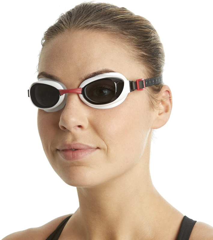 Speedo Aquapur Swimming Goggles, Free Size, White/Black