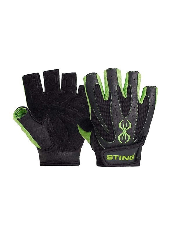 Sting Atomic Weight Lifting Gloves, Medium, Green/Black