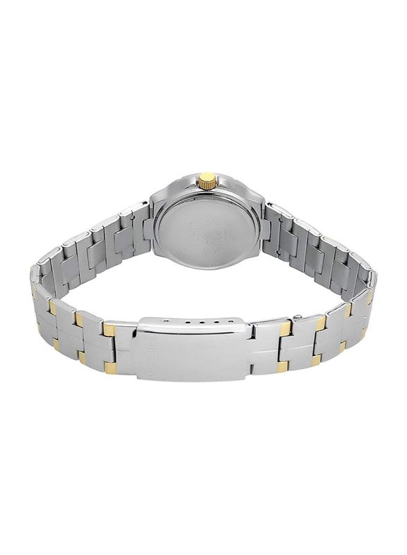Casio Analog Watch for Women with Stainless Steel Band, Water Resistance, LTP-1242SG-7, Silver-White