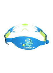 Speedo Sea Squad Mask Swimming Goggles, 8087638029, Sport Blue/Hydro Green