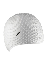 Speedo Bubble Swimming Cap, White