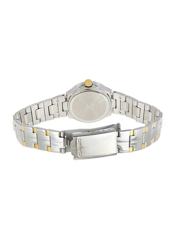 Casio Analog Watch for Women with Stainless Steel Band, Water Resistance, LTP-1242SG-7, Silver-White