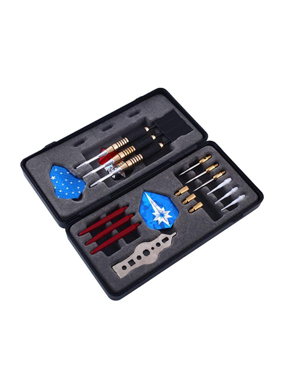 Professional Soft Steel Tip Darts Set with Gift Box Set for Bristle Dartboard, Multicolour