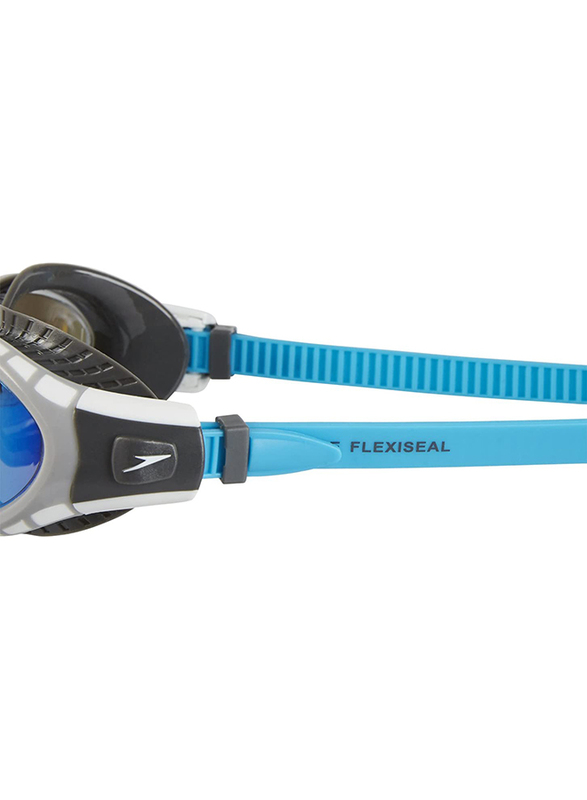 Speedo Futura Biofuse Flexiseal Mirror Swimming Goggles Unisex, 8-11316c110, Charcoal/Grey/Blue Mirror