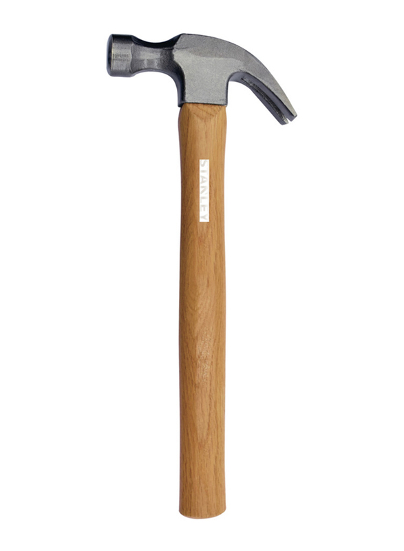 

Stanley 450g Octagonal Head Wooden Handle Claw Hammer, STHT51339-8, Grey/Brown