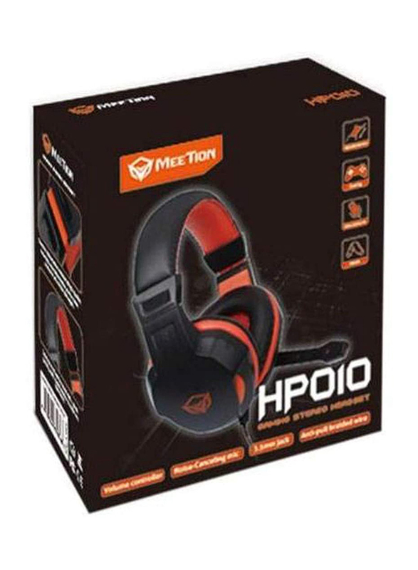 

Meetion USB Over-Ear Noise Cancelling Gaming Headphones with Mic, HP010, Black/Orange