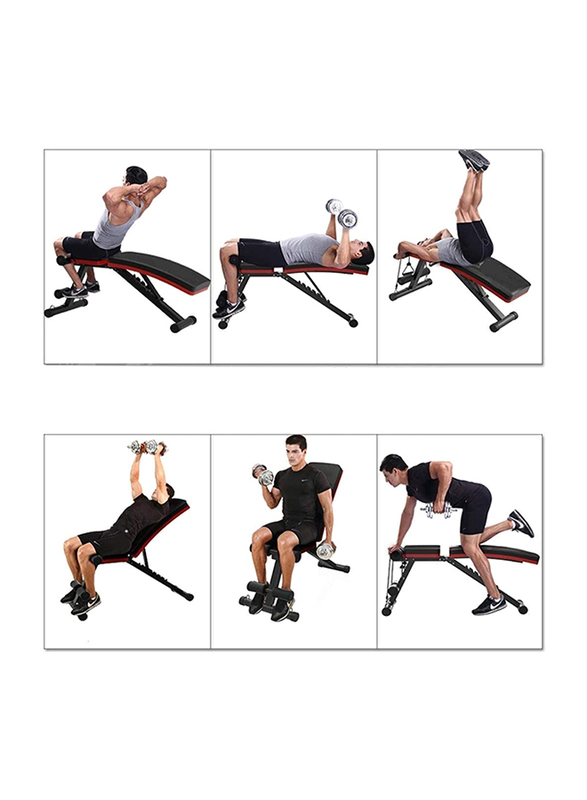 Marshal Fitness Adjustable Sit Up Bench Home Use Abdominal Trainer with Six Level of Adjustment, MFDS-S045, Black