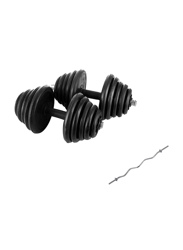 

Marshal Fitness Rubber Dumbbells Set, 2 x 25KG, Black