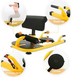 Marshal Fitness 5 in1 Multifunctional Sissy Squat Machine Device, Mf-0020, Yellow