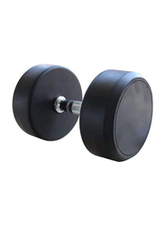 Marshal Fitness Round Rubber Dumbbell, 35KG, Black/Silver