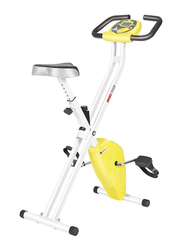 Marshal Fitness Magnetic Adjustable Folding Exercise Bike, MFDS-73XB, Yellow/White