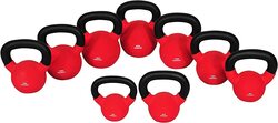 Marshal Fitness Neoprene Kettlebell with Firm Grip Handle, 8Kg, MF-0051, Black/Red