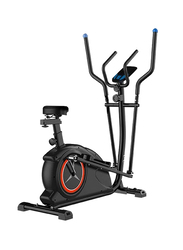 Marshal Fitness Elliptical and Upright Exercise Bike 2-in-1 Cardio Dual Trainer with Heart Rate, MF-CT-187, Black