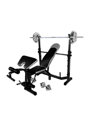 Marshal Fitness Multi Function Press Incline Decline Exercise Bench, Black/Grey