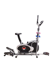 Marshal Fitness 5-in-1 Orbitrac Cross trainer Home Use Exercise Bike with Stepper, Twister, Dumbbell, BX-32GST, Silver/Black