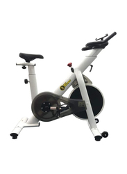 Marshal Fitness Stainless Steel Exercise Bike, White