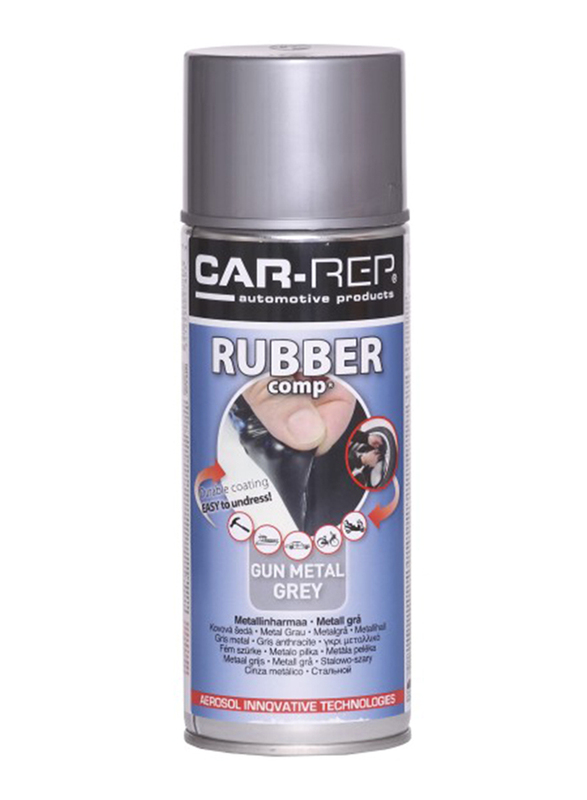 Car Rep Rubber Comp Rubberized Spray, Gun Metal Grey