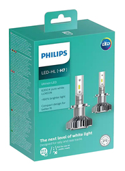 Philips LED H7 6200K Ultinon Headlight Bulb Set, 1 Pair