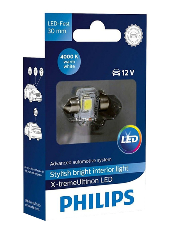 

Philips LED Festoon 30mm 4000K X-tremeUltinon Interior Light, 12V, 1 Piece