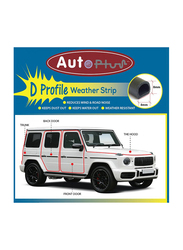 Autoplus D Profile Rubber Weather Strip, 4 Meter, Black