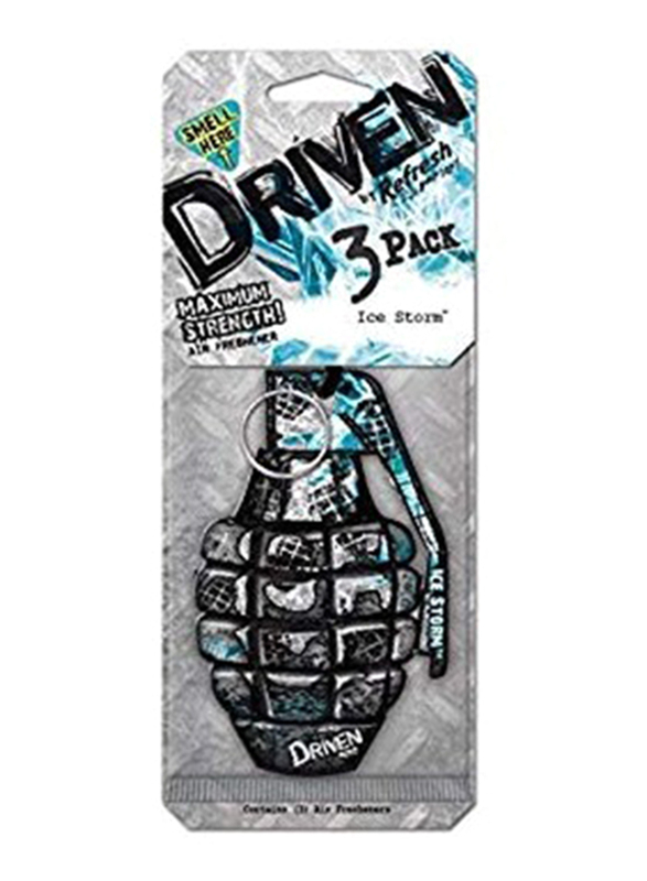 Driven 3-Piece Scented Paper Air Fresheners, Ice Storm